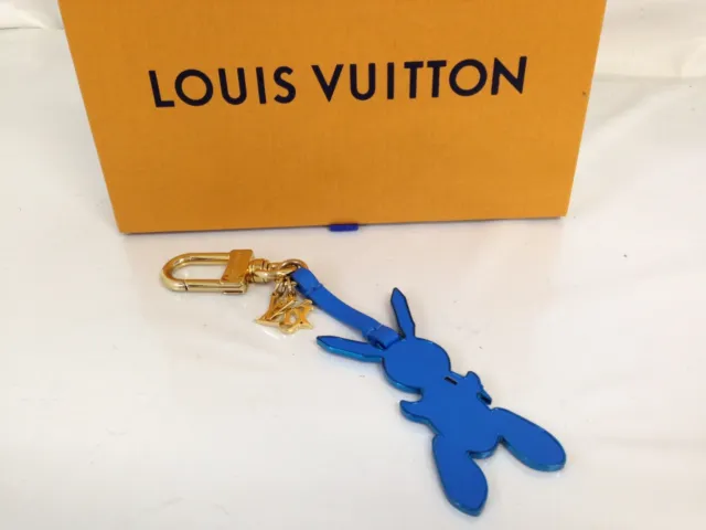 LOUIS VUITTON Key ring holder chain Bag charm AUTH Porto Cle Bambiille  Black F/S