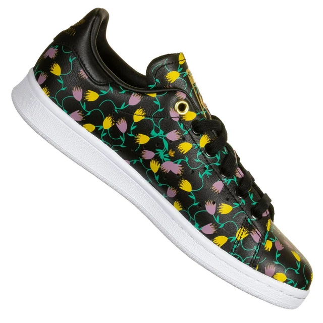 Adidas Original Stan Smith Baskets Chaussures de Sport EH2036 Noir Fleurs Fleur