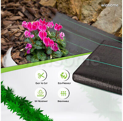 Heavy Duty Garden Membrane Weed control Fabric 100gsm Ground Cover Landscape Mat 3