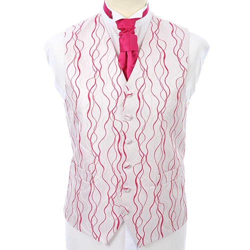 Cappotto vita formale ballo di nozze rosa fucsia Swirl Ex noleggio (taglie adulti e ragazzi)