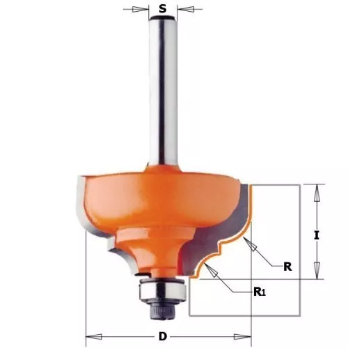 CMT Orange Tools 945,350 .11-Fresa Profilée Avec Rodam. Hm S R 4,8/6,4 8