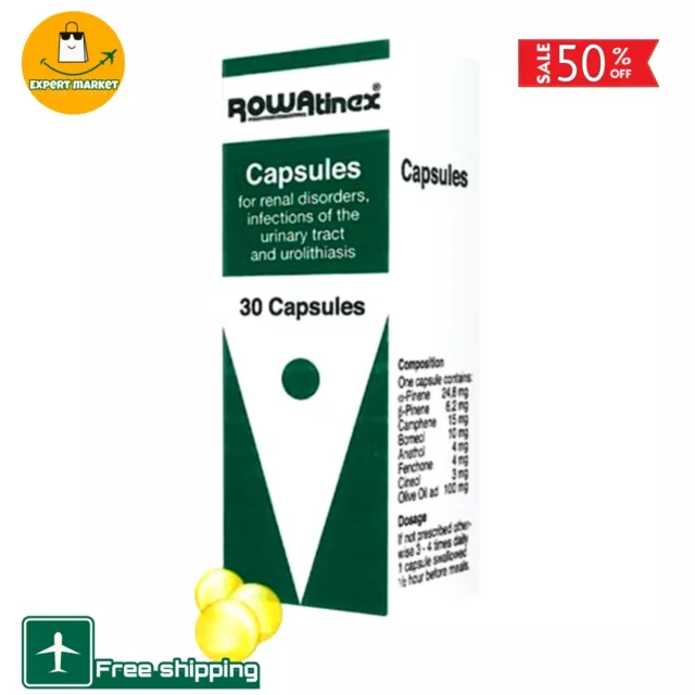 1 X ROWATINEX 30 Capsules For Renal Disorders Infections of The Urinary Tract