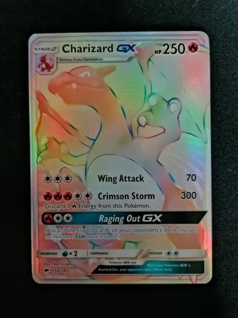 Pokemon TCG Rainbow Rare full art Charizard Card Burning Shadows 150/147