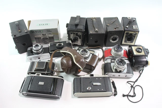 ASSORTED VINTAGE FILM Cameras Inc Various Brands & Models w/ Some Cases ...