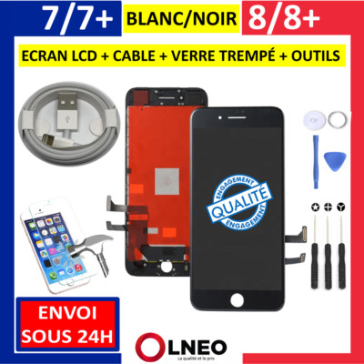 Ecran Lcd Vitre Tactile Complet Noir Blanc Iphone 7 / 7 Plus / 8 / 8 Plus + / Se