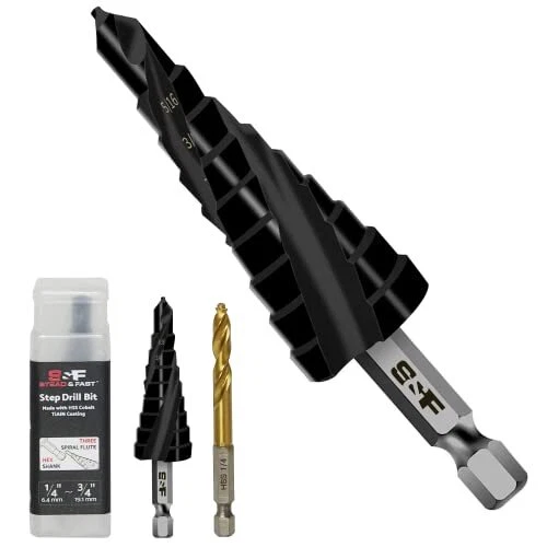 Cobalt Step Drill Bit For Metal Three Spiral Flute 1/4"3/4" 1 Pc Heavy Duty Unib