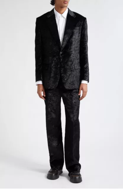 Versace Wrinkled Velvet Formal Pants Color: 1B000-Black 2