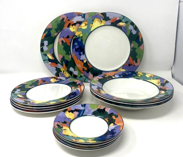 14 Piece Set of Unique Vintage Van Gogh Dinnerware Christopher Stuart MCM