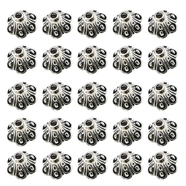 100 Stück Alloy Lily Bead Caps Anhänger Charms Schmuckherstellung Zubehör für Ar