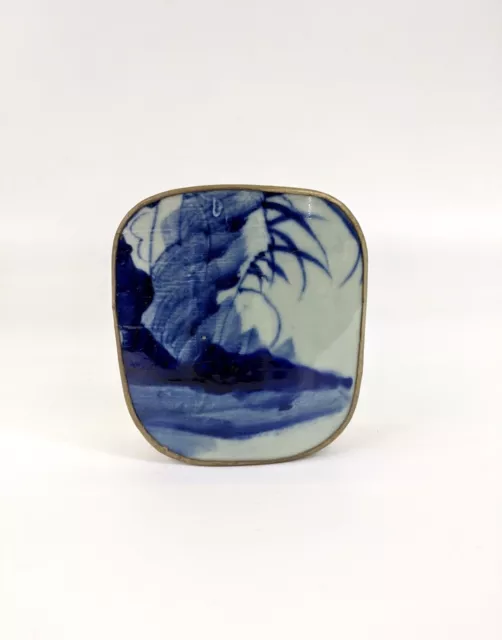 19th century blue and white Chinese porcelain shard jewelry box
