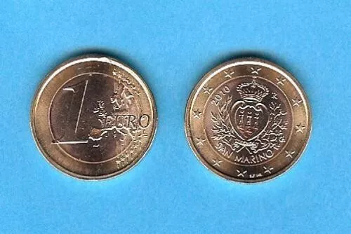 Moneda De 1 Euro San Marino 2010. Diseño Inicial. Sin Circular.