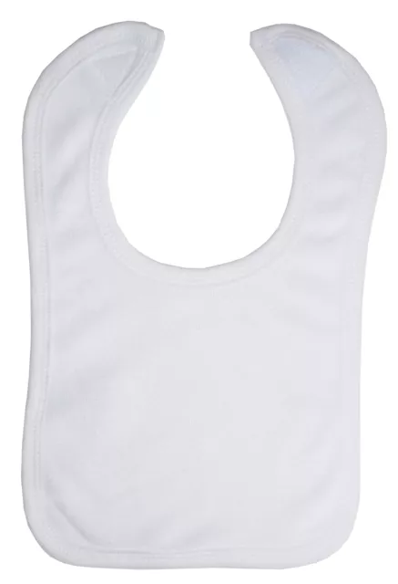 Unisex 100% Cotton White Terry Bib with White Trim One Size