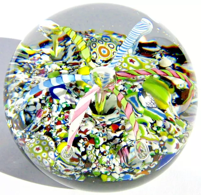 Briefbeschwerer Paperweight JOHN DEACONS Millefiori Fountain o. Böhmische Spinne