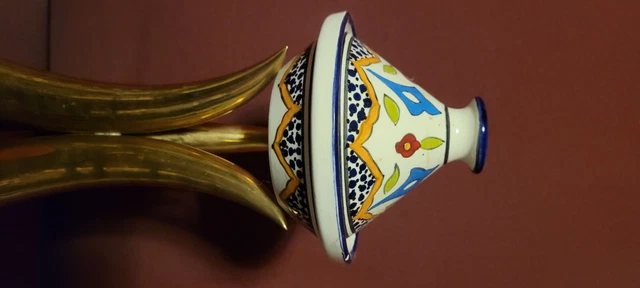 mini Maroccan tagine used for spices and ssuces multicolored.