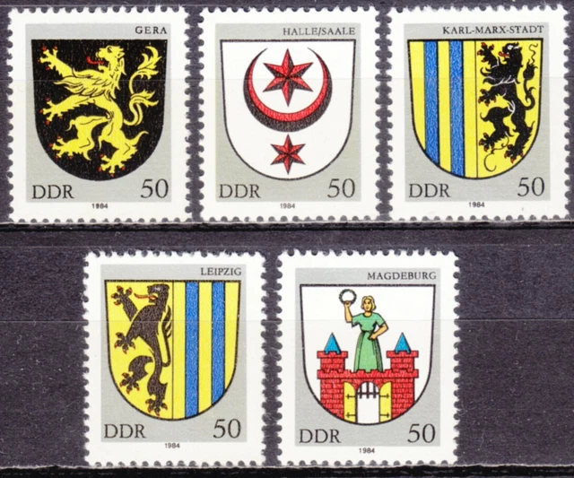 DDR Mi.-Nr. 2857-2861 postfrisch Stadtwappen (II)