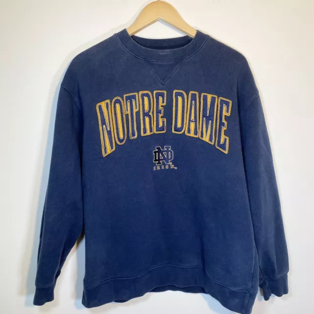 Adidas Notre Dame Fighting Irish Sweatshirt Small Navy Pullover Crewneck 44”