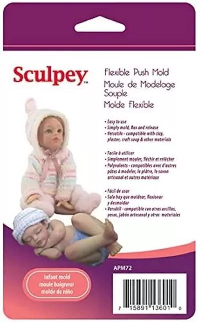 Sculpey Flexible Push Mold Infant (APM72) Polymer Clay Accessory