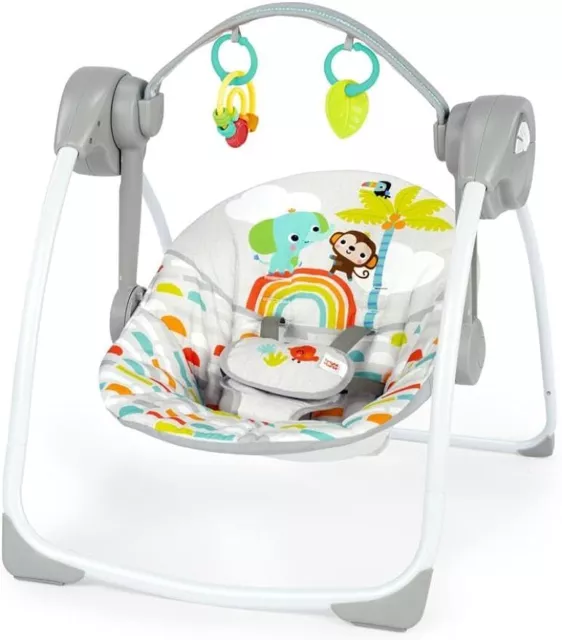 Playful Paradise Portable Compact Automatic Baby Swing with Music,  Newborn +