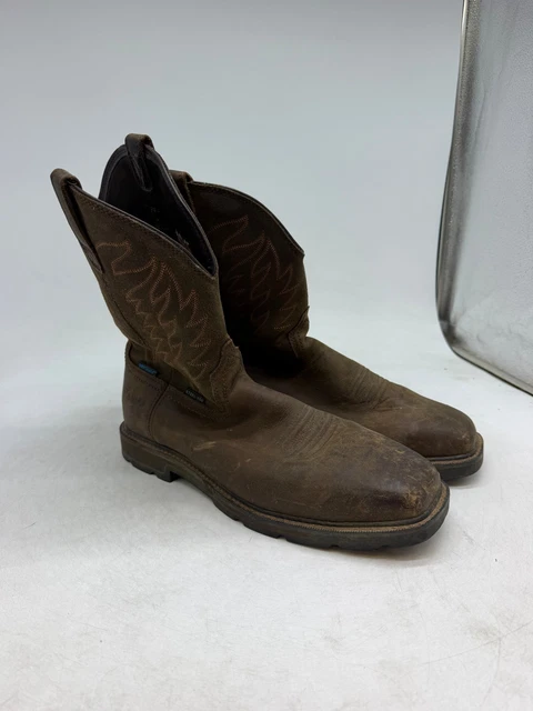 ARIAT GROUNDBREAKER STEEL Toe Work Boots Men's Brown Leather Waterproof ...