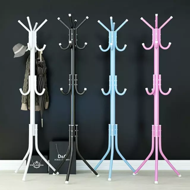 Coat Stand Coat Hat Jacket Umbrella Floor Standing Rack Clothes Hanger 14 Hooks