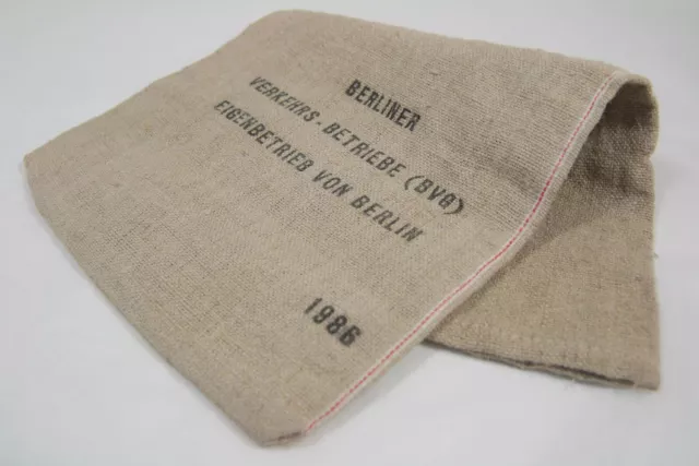 Vintage Berliner Hessian  Bag 1986 Verkehrs - Betrieve (BVG) Berlin Transport