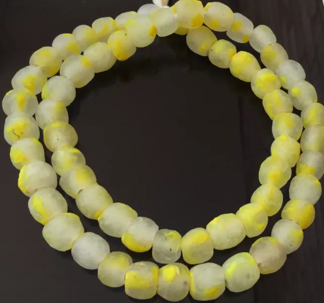 Handmade Ghana Daffodil multi Krobo recycled Glass African trade Beads-Ghana