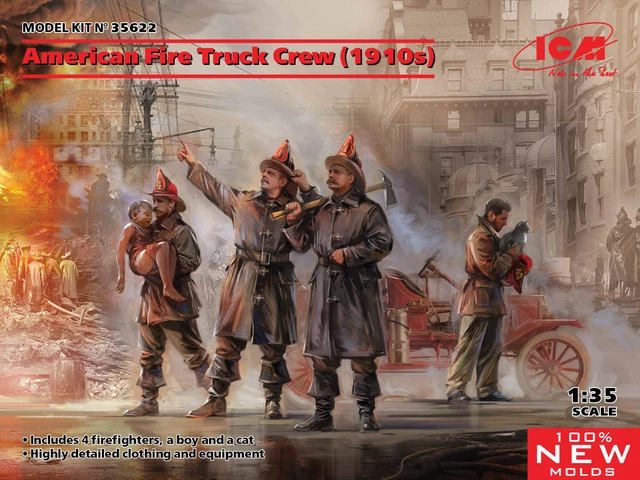 (ICM35622) - ICM 1:35 - American Fire Truck Crew (1910s)(New Molds)