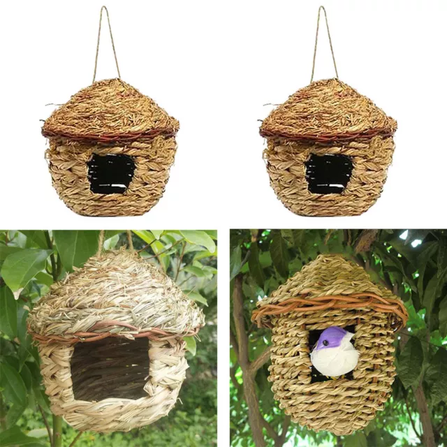 2x Bird Nest Breeding   Wild Grass Weave Canary Finch Budgie House S