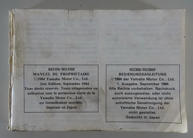 ISTRUZIONI D'USO / Manuale / Proprietario´S Manuale Yamaha Sr 125 Stand ISTRUZIONI D'USO / Manuale / Proprietario´S Manuale Yamaha Sr 125 Stand