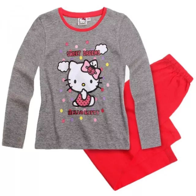 SANRIO pyjama coton fille HELLO KITTY taille 4 ou 8 ans gris rouge NEUF