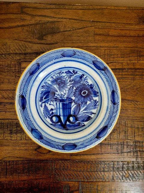 Antique 18th Century Dutch Delft Blue Plate 9"