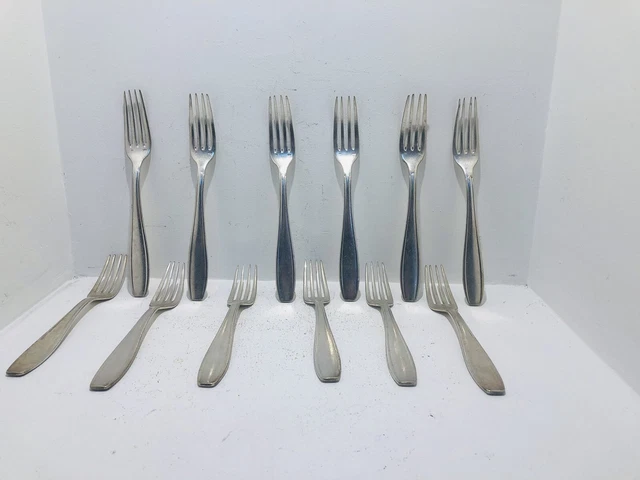 12 Fourchettes à Dîner Apollo En Métal Argenté - Motif Draperie - Orfèvrerie Française