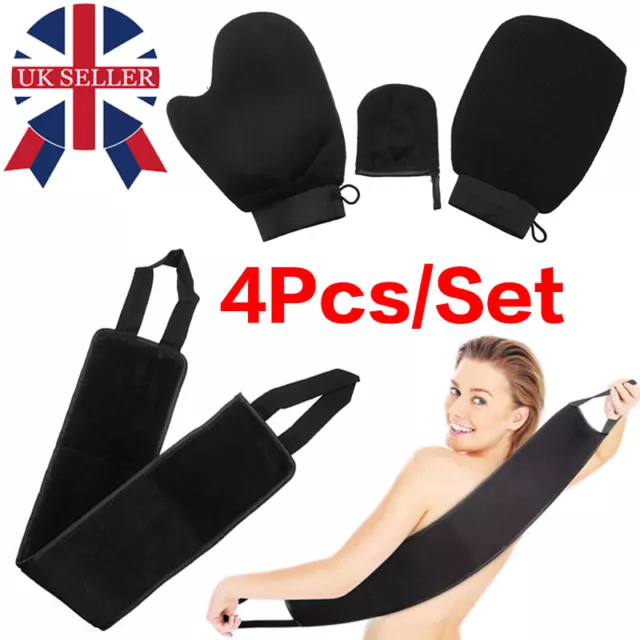 4Pcs Self Tanner Mitt Tanning Back Applicator Body Tanning Glove Self Tan Clean