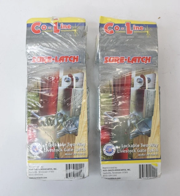Co-Line Sure Latch Lockable Two-Way Livestock Gate Latch R-158-2L Lot of 2
