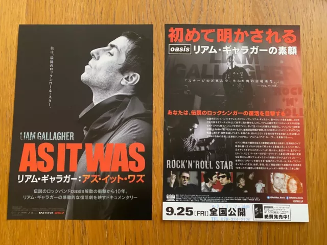 OASIS Liam Gallagher AS IT WAS Japan flyer mini-poster Noel 2019 film promo rare