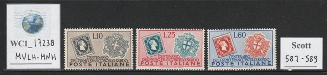WC1_17238. ITALY. 1951 CENTEN. SARDINIAN STAMPS set. Sc. 587-589. MVLH-MNH