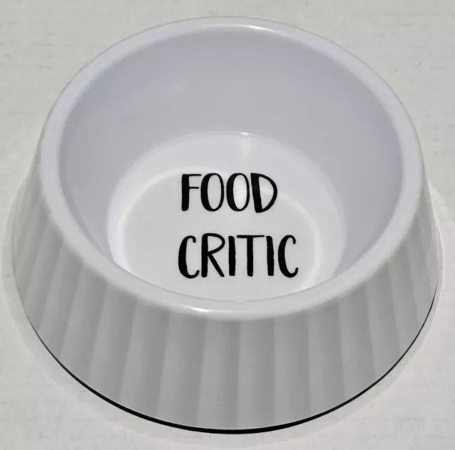 Whisker City 3D Lines "Food Critic" Melamine Cat Bowl (1) 12 oz Food Water Dish