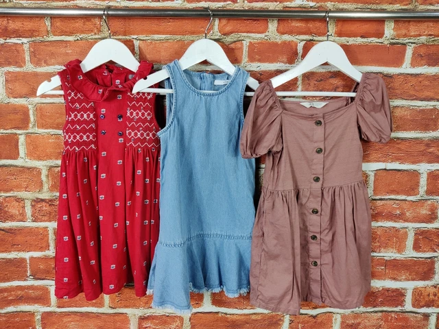 Girls Bundle Age 3-4 Years Next M&S H&M Dress Set Denim Summer Pretty Kids 104Cm