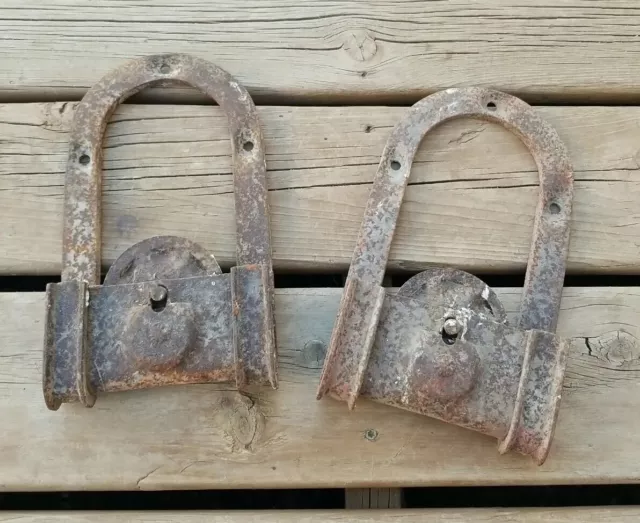 Vintage Barn Door Pulleys , Rollers Pair