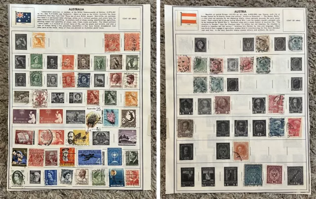 Early Australia And Austria Stamp Lot On Album Page All Different Nice Selection