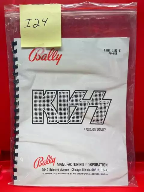 Kiss Pinball Game Instruction/Operation/Service/Repair Manual Guide Bally wA