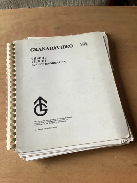 Granada Vhs Repair Service Manual Manufacturer Information Vhsbh1 Vhsch1