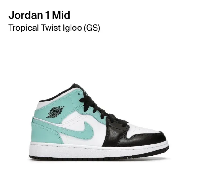 Grade School Nike Air Jordan 1 Mid White Tropical Twist