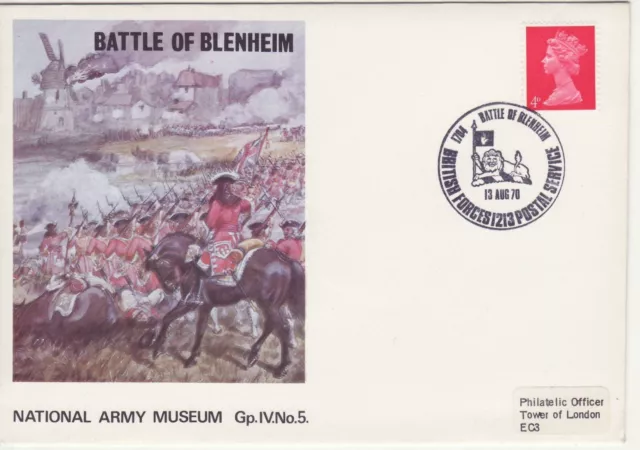 GB Stamps Souvenir Cover Army,  Battle of Blenheim, Marlborough, military 1970