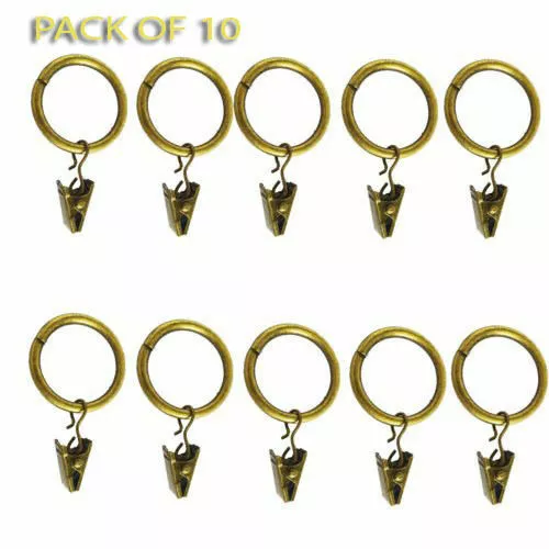 Heavy Duty Metal Curtain Rings pole Rod Voile Curtain Hooks with Clips 30MM