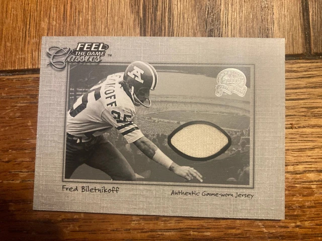 Fred Biletnikoff Game Used Jersey Card 2000 Fleer Classics Football Raiders!!!!! Fred Biletnikoff Game Used Jersey Card 2000 Fleer Classics Football Raiders!!!!!