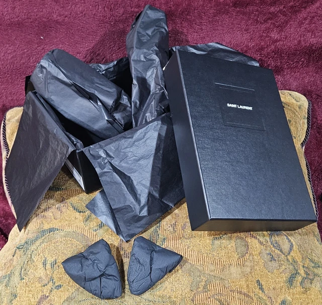 Yves Saint Laurent YSL Empty Black Gift Box High Heel Shoes Handbag Tissue Opyum