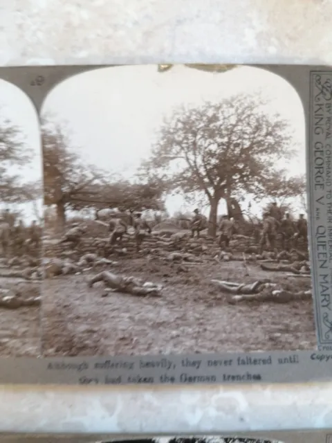 Stereoscopic Photos X5 Wwi Ypres Zepplin Bomber Colonials German Trenches 1914 3