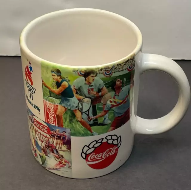 Coca Cola 1996 Atlanta Summer Olympics Coke coffee mug cup white 4"