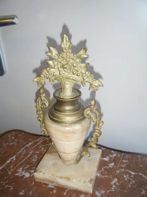 One French Antique Marble & Brass Urn Clock Garniture 3